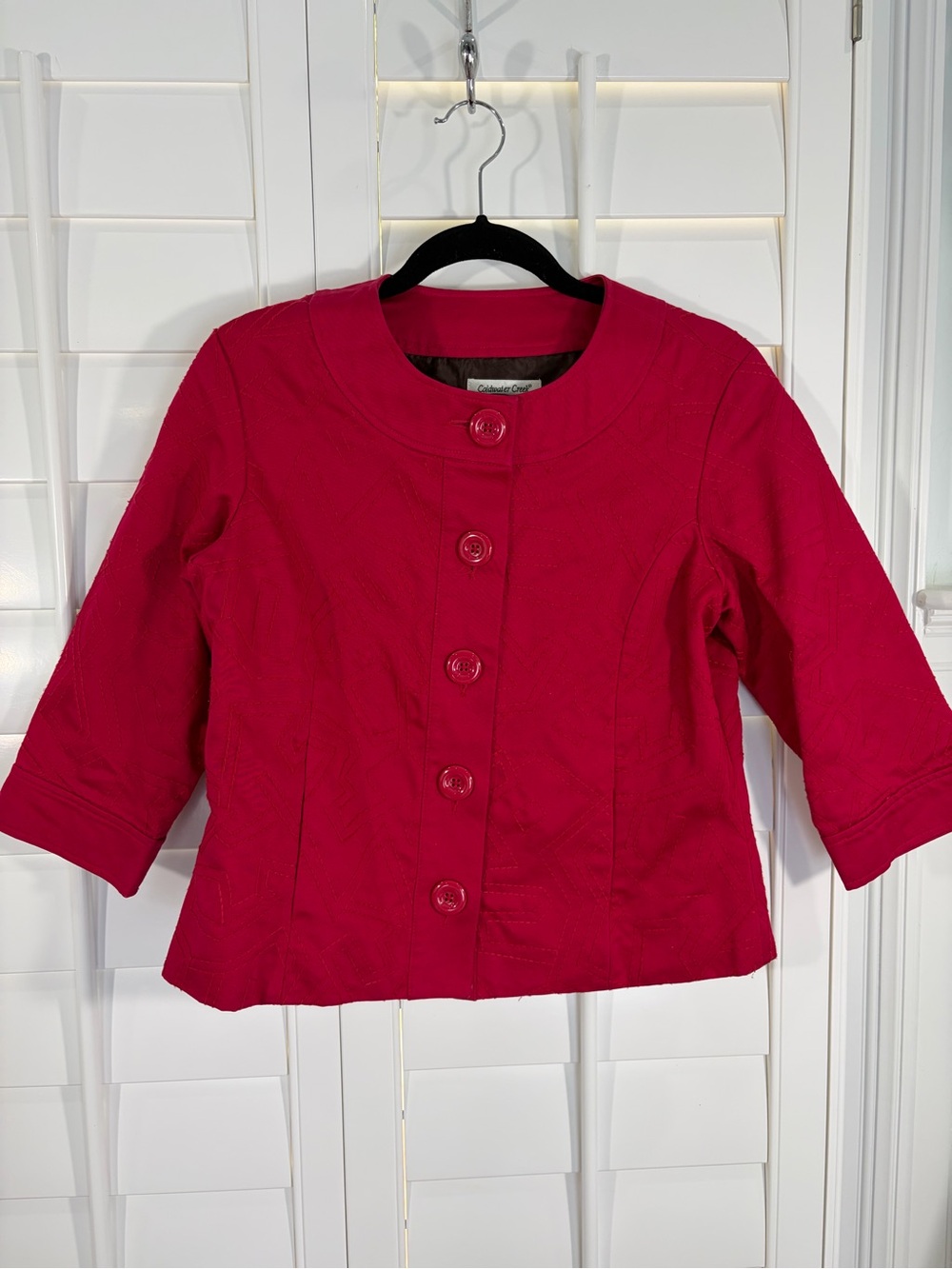 Coldwater Creek Raspberry Button-Front Blazer Jacket (10P)